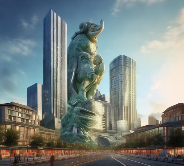 玉林和平商贸城，城市守护者与商业奇迹的结合