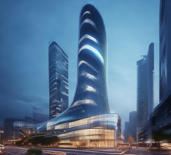 浦东商贸区的经济中心标识