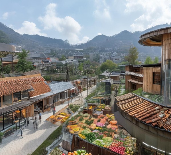 现代田园商贸中心,传统与现代的融合 现代田园商贸中心,传统与现代的融合