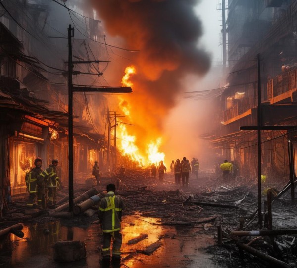 达州商贸城紧急火灾救援到位,严重损失 达州商贸城紧急火灾救援到位,严重损失