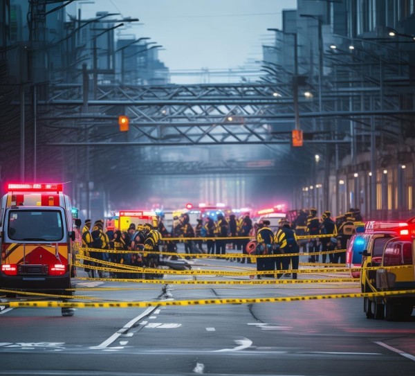 赣州商贸城车祸现场,安全保护措施到位 赣州商贸城车祸现场,安全保护措施到位