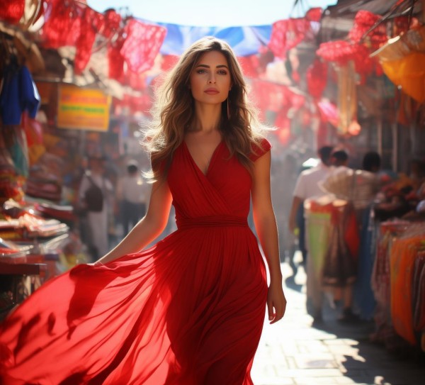 丽人商贸服务的行走红，红色成功