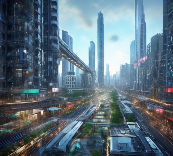 经济与科技的未来之都，商贸小镇，连接经济与科技的未来之都