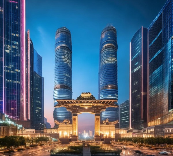 官湖新华商贸城，城市中心地标