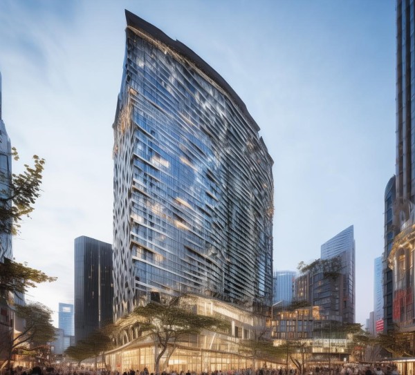 银沙商贸城，城市新地标，商业活力的象征